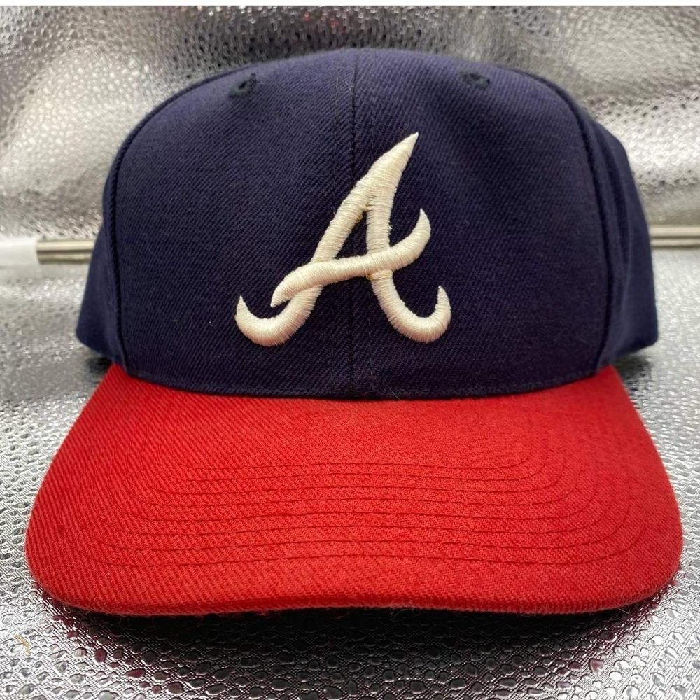 Vintage Atlanta Braves 90s Hat Mens Grosscap OSFA Navy Snapback MLB Baseball Cap